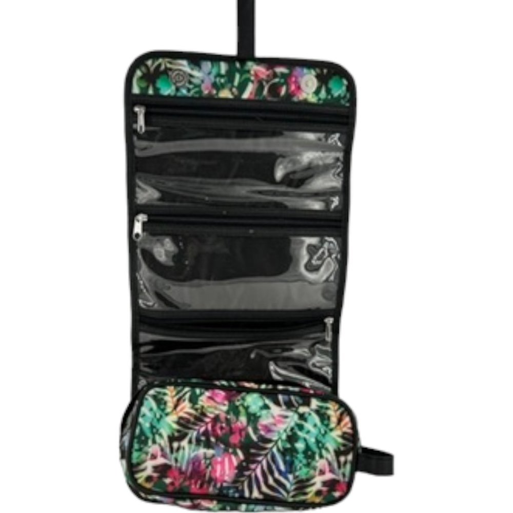 Tahari Floral Hanging travel organizer for toiletries and makeup- multicolor